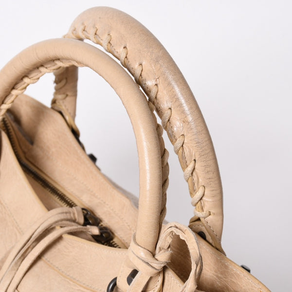 極美品 BALENCIAGA バレンシアガ 2WAY ハンドバッグ ショルダーバッグ シティ ザ・タウン 240579 ベージュ 中古 4a006914