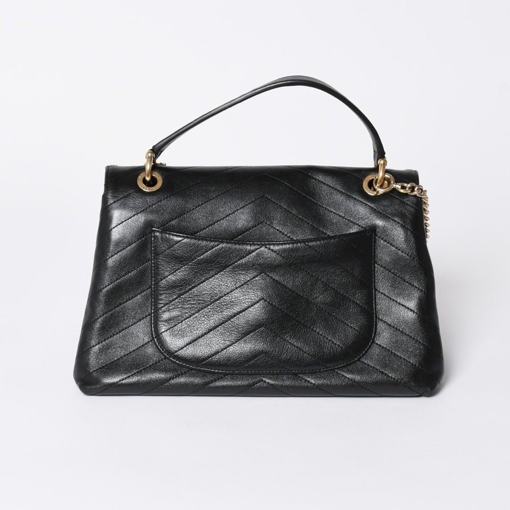 極美品 CHANEL シャネル シェブロン 2WAYチェーンショルダーバッグ 25番台 ココマーク カーフレザー Vステッチ ゴールド金具 中古 4a006757