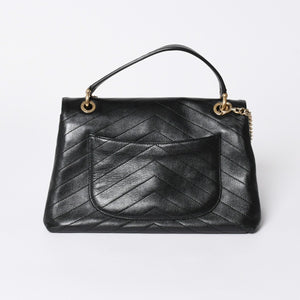 極美品 CHANEL シャネル シェブロン 2WAYチェーンショルダーバッグ 25番台 ココマーク カーフレザー Vステッチ ゴールド金具 中古 4a006757