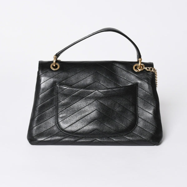 極美品 CHANEL シャネル シェブロン 2WAYチェーンショルダーバッグ 25番台 ココマーク カーフレザー Vステッチ ゴールド金具 中古 4a006757