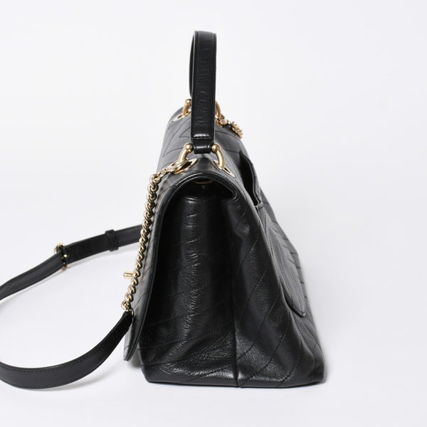 極美品 CHANEL シャネル シェブロン 2WAYチェーンショルダーバッグ 25番台 ココマーク カーフレザー Vステッチ ゴールド金具 中古 4a006757