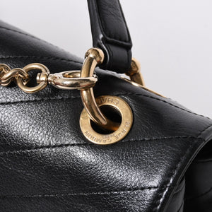 極美品 CHANEL シャネル シェブロン 2WAYチェーンショルダーバッグ 25番台 ココマーク カーフレザー Vステッチ ゴールド金具 中古 4a006757