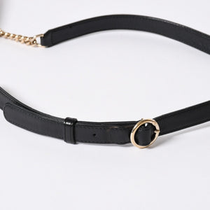 極美品 CHANEL シャネル シェブロン 2WAYチェーンショルダーバッグ 25番台 ココマーク カーフレザー Vステッチ ゴールド金具 中古 4a006757