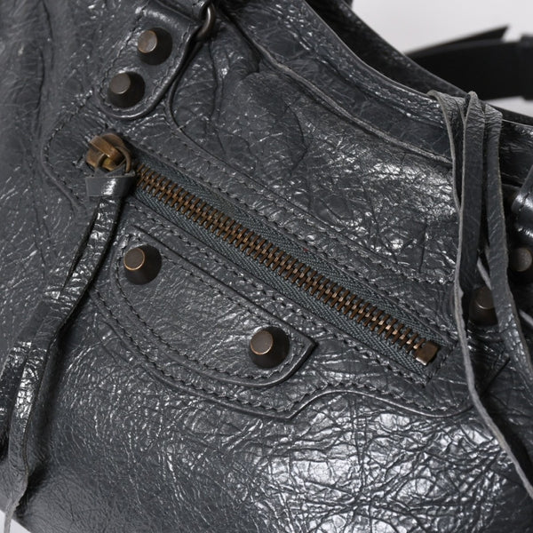 極美品 BALENCIAGA バレンシアガ 新型 クラシック シティ S ハンドバッグ 431621 ショルダーバッグ グレー 中古 4a006916