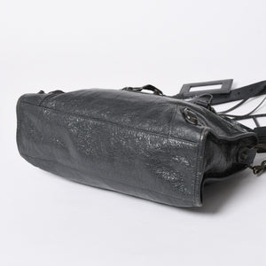 極美品 BALENCIAGA バレンシアガ 新型 クラシック シティ S ハンドバッグ 431621 ショルダーバッグ グレー 中古 4a006916