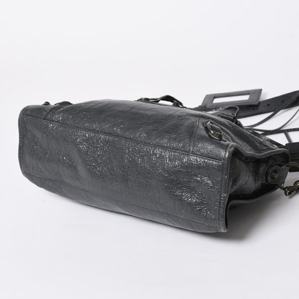 極美品 BALENCIAGA バレンシアガ 新型 クラシック シティ S ハンドバッグ 431621 ショルダーバッグ グレー 中古 4a006916