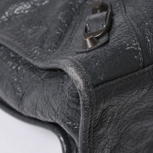 極美品 BALENCIAGA バレンシアガ 新型 クラシック シティ S ハンドバッグ 431621 ショルダーバッグ グレー 中古 4a006916