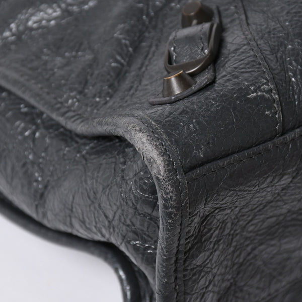 極美品 BALENCIAGA バレンシアガ 新型 クラシック シティ S ハンドバッグ 431621 ショルダーバッグ グレー 中古 4a006916