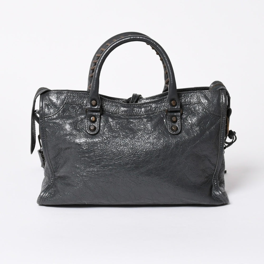 極美品 BALENCIAGA バレンシアガ 新型 クラシック シティ S ハンドバッグ 431621 ショルダーバッグ グレー 中古 4a006916