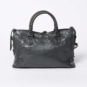 極美品 BALENCIAGA バレンシアガ 新型 クラシック シティ S ハンドバッグ 431621 ショルダーバッグ グレー 中古 4a006916