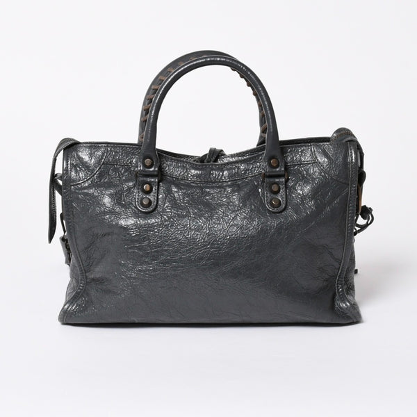 極美品 BALENCIAGA バレンシアガ 新型 クラシック シティ S ハンドバッグ 431621 ショルダーバッグ グレー 中古 4a006916