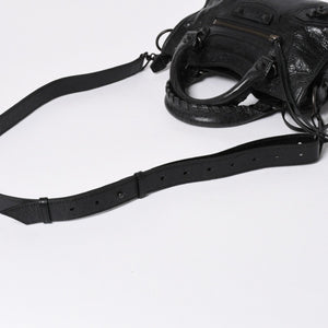 極美品 BALENCIAGA バレンシアガ Le City ル シティ ミニハンドバッグ 806395 ショルダーバッグ 2WAY ラムスキン ブラック 中古 4a006598