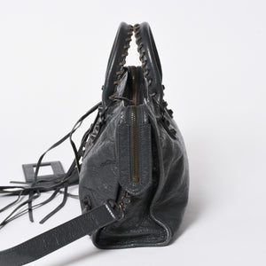 極美品 BALENCIAGA バレンシアガ 新型 クラシック シティ S ハンドバッグ 431621 ショルダーバッグ グレー 中古 4a006916