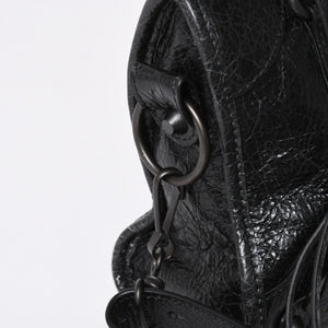 極美品 BALENCIAGA バレンシアガ Le City ル シティ ミニハンドバッグ 806395 ショルダーバッグ 2WAY ラムスキン ブラック 中古 4a006598