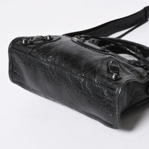 極美品 BALENCIAGA バレンシアガ Le City ル シティ ミニハンドバッグ 806395 ショルダーバッグ 2WAY ラムスキン ブラック 中古 4a006598