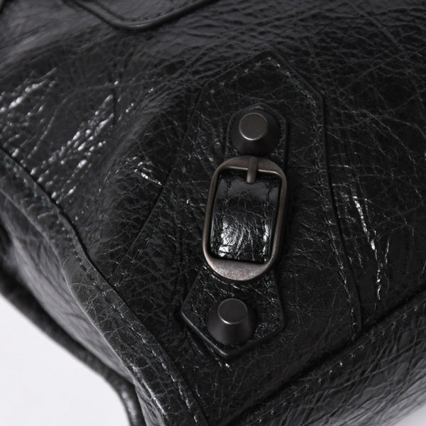 極美品 BALENCIAGA バレンシアガ Le City ル シティ ミニハンドバッグ 806395 ショルダーバッグ 2WAY ラムスキン ブラック 中古 4a006598