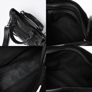 極美品 BALENCIAGA バレンシアガ Le City ル シティ ミニハンドバッグ 806395 ショルダーバッグ 2WAY ラムスキン ブラック 中古 4a006598