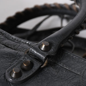 極美品 BALENCIAGA バレンシアガ 新型 クラシック シティ S ハンドバッグ 431621 ショルダーバッグ グレー 中古 4a006916