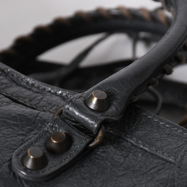 極美品 BALENCIAGA バレンシアガ 新型 クラシック シティ S ハンドバッグ 431621 ショルダーバッグ グレー 中古 4a006916