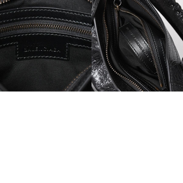 極美品 BALENCIAGA バレンシアガ Le City ル シティ ミニハンドバッグ 806395 ショルダーバッグ 2WAY ラムスキン ブラック 中古 4a006598