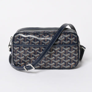 新品同様 GOYARD ゴヤール カップヴェールPM ショルダーバッグ CAPVE2PMLTY02CL02P ネイビー シルバー金具 中古 4a007024