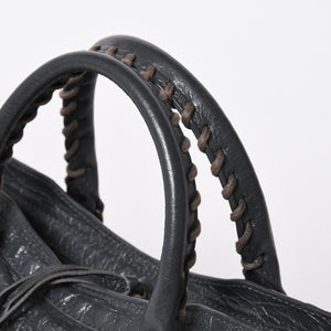 極美品 BALENCIAGA バレンシアガ 新型 クラシック シティ S ハンドバッグ 431621 ショルダーバッグ グレー 中古 4a006916