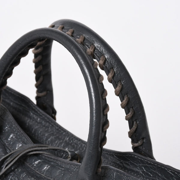 極美品 BALENCIAGA バレンシアガ 新型 クラシック シティ S ハンドバッグ 431621 ショルダーバッグ グレー 中古 4a006916