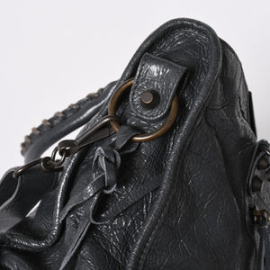 極美品 BALENCIAGA バレンシアガ 新型 クラシック シティ S ハンドバッグ 431621 ショルダーバッグ グレー 中古 4a006916