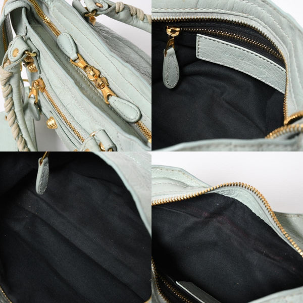 BALENCIAGA バレンシアガ 2WAY ハンドバッグ ショルダーバッグ ジャイアント ミニ シティ ライムグリーン ゴールド金具 309544 美品 中古 4a006917