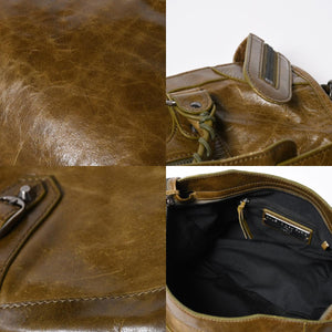 極美品 BALENCIAGA バレンシアガ ザ シティ ハンドバッグ 115748 カーキ オリーブ シルバー金具 中古 4a006918