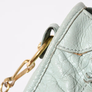 BALENCIAGA バレンシアガ 2WAY ハンドバッグ ショルダーバッグ ジャイアント ミニ シティ ライムグリーン ゴールド金具 309544 美品 中古 4a006917