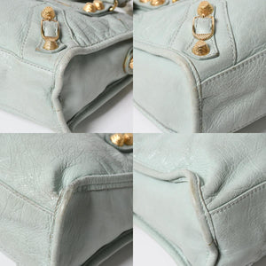 BALENCIAGA バレンシアガ 2WAY ハンドバッグ ショルダーバッグ ジャイアント ミニ シティ ライムグリーン ゴールド金具 309544 美品 中古 4a006917