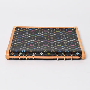 新品同様 LOUIS VUITTON ルイヴィトン ヴァンドレディ ノートブック R20897 村上隆 モノグラムマルチカラー ノワール ゴールド金具 中古 4a007170