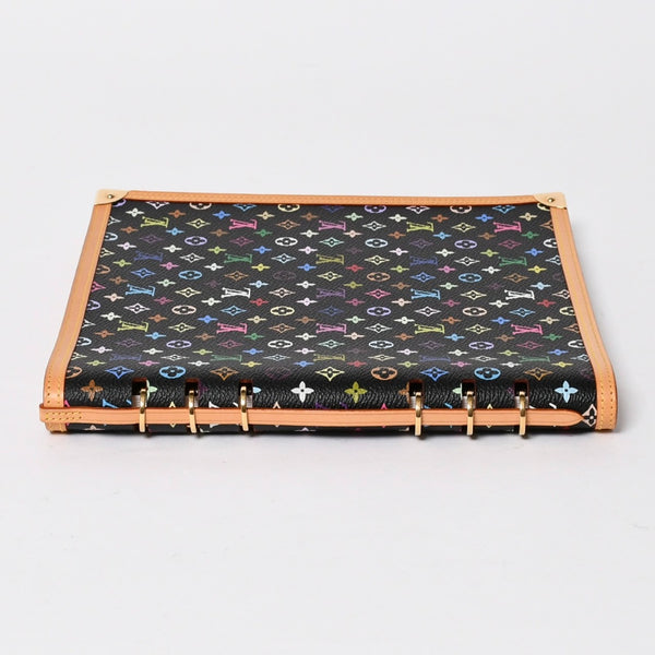 新品同様 LOUIS VUITTON ルイヴィトン ヴァンドレディ ノートブック R20897 村上隆 モノグラムマルチカラー ノワール ゴールド金具 中古 4a007170