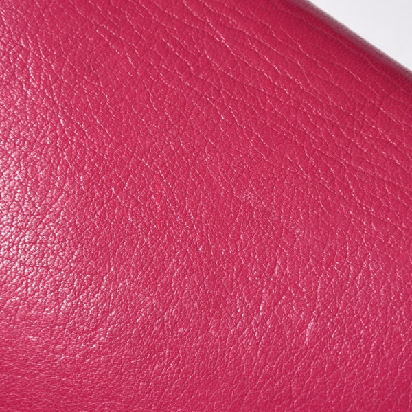 極美品 YVES SAINT LAURENT イヴサンローラン ベル ド ジュール クラッチバッグ フューシャピンク シルバー金具 中古 4a006923