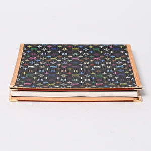 新品同様 LOUIS VUITTON ルイヴィトン ヴァンドレディ ノートブック R20897 村上隆 モノグラムマルチカラー ノワール ゴールド金具 中古 4a007170
