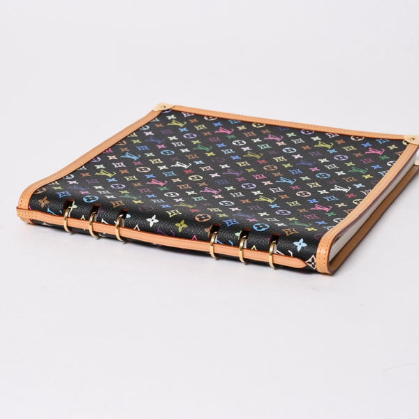 新品同様 LOUIS VUITTON ルイヴィトン ヴァンドレディ ノートブック R20897 村上隆 モノグラムマルチカラー ノワール ゴールド金具 中古 4a007170