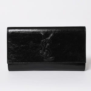 YVES SAINT LAURENT イヴサンローラン クラッチバッグ ハンドバッグ セカンドバッグ ブラック シルバー金具 美品 中古 4a006922