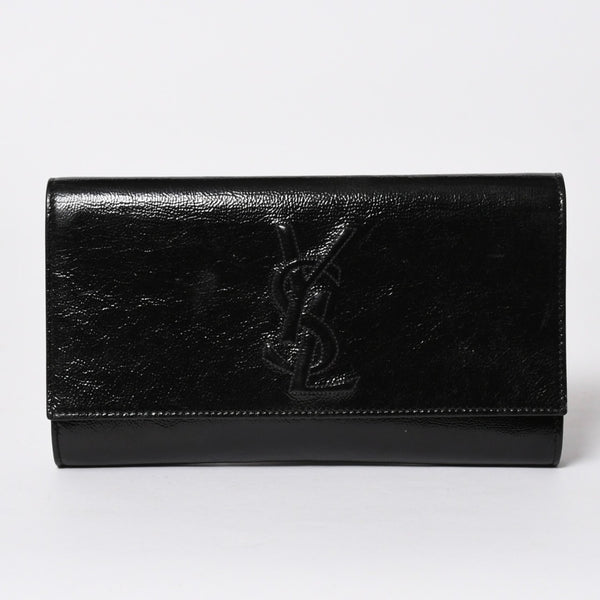 YVES SAINT LAURENT イヴサンローラン クラッチバッグ ハンドバッグ セカンドバッグ ブラック シルバー金具 美品 中古 4a006922