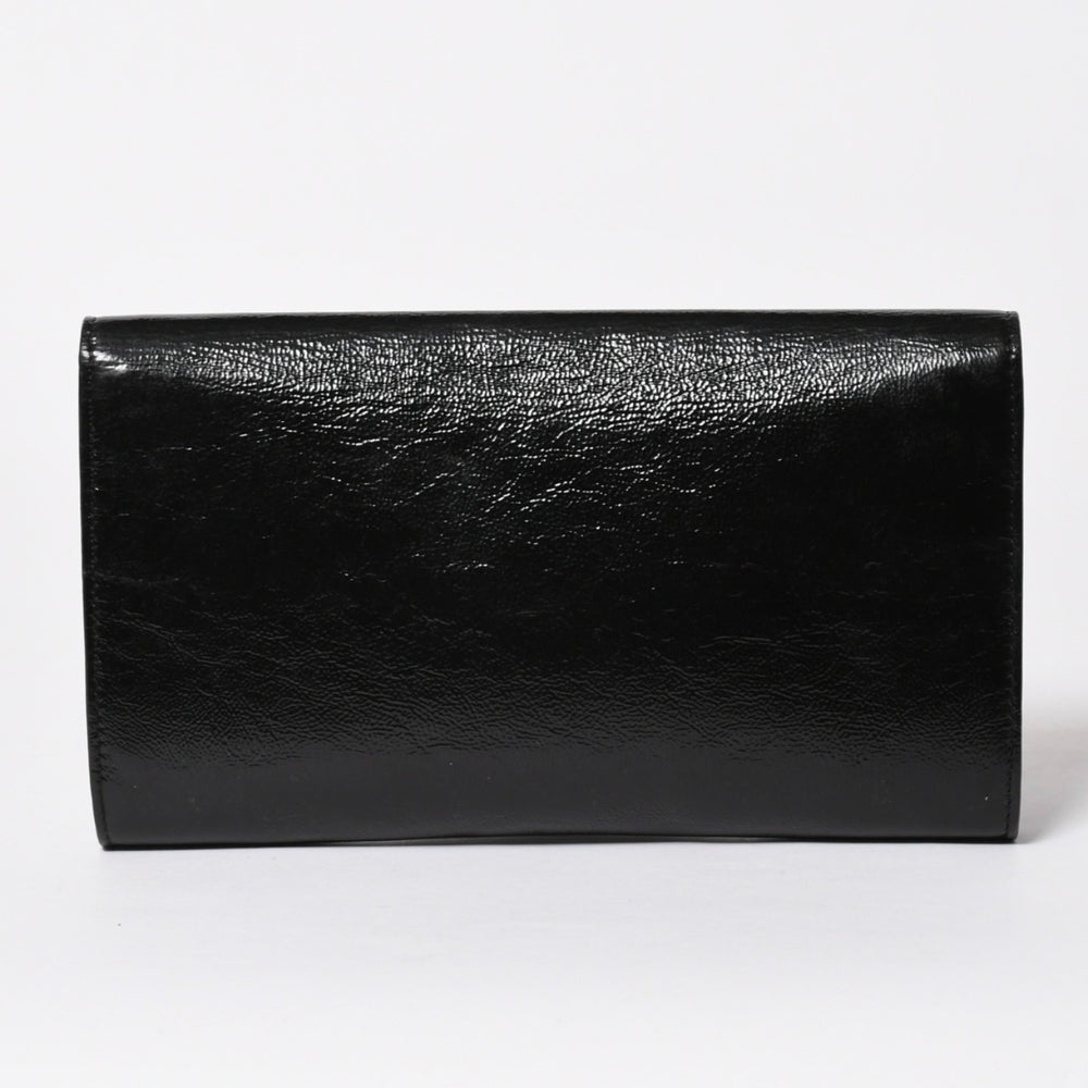 YVES SAINT LAURENT イヴサンローラン クラッチバッグ ハンドバッグ セカンドバッグ ブラック シルバー金具 美品 中古 4a006922