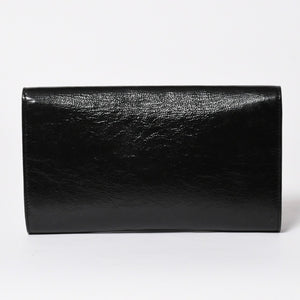 YVES SAINT LAURENT イヴサンローラン クラッチバッグ ハンドバッグ セカンドバッグ ブラック シルバー金具 美品 中古 4a006922