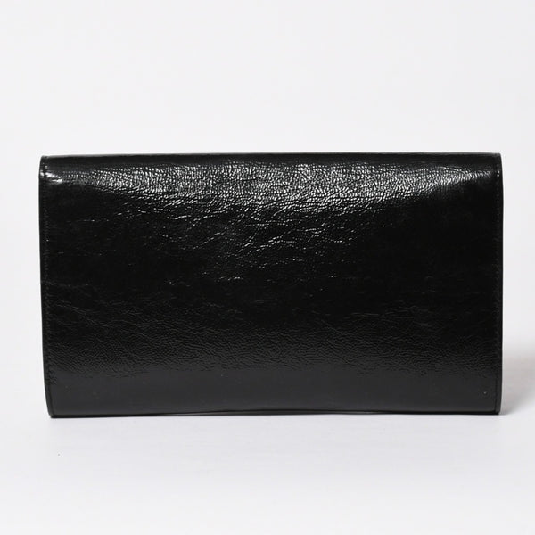 YVES SAINT LAURENT イヴサンローラン クラッチバッグ ハンドバッグ セカンドバッグ ブラック シルバー金具 美品 中古 4a006922