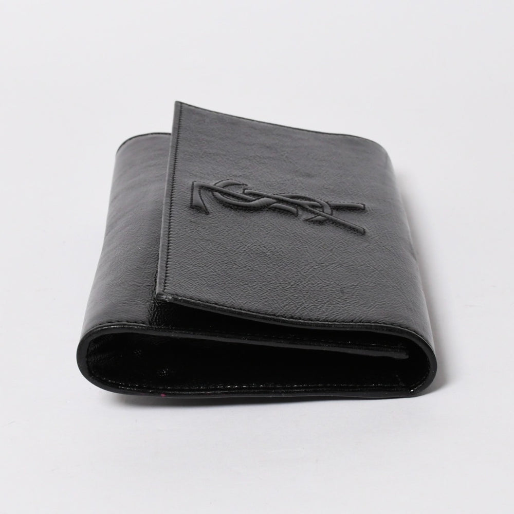 YVES SAINT LAURENT イヴサンローラン クラッチバッグ ハンドバッグ セカンドバッグ ブラック シルバー金具 美品 中古 4a006922
