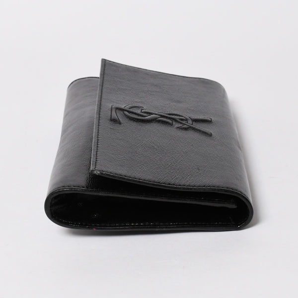 YVES SAINT LAURENT イヴサンローラン クラッチバッグ ハンドバッグ セカンドバッグ ブラック シルバー金具 美品 中古 4a006922