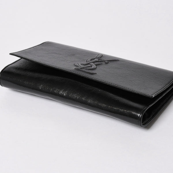 YVES SAINT LAURENT イヴサンローラン クラッチバッグ ハンドバッグ セカンドバッグ ブラック シルバー金具 美品 中古 4a006922