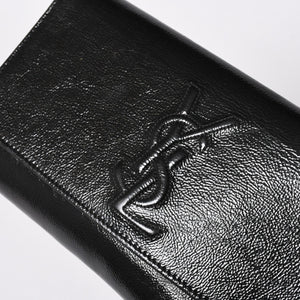 YVES SAINT LAURENT イヴサンローラン クラッチバッグ ハンドバッグ セカンドバッグ ブラック シルバー金具 美品 中古 4a006922
