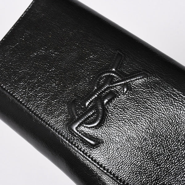 YVES SAINT LAURENT イヴサンローラン クラッチバッグ ハンドバッグ セカンドバッグ ブラック シルバー金具 美品 中古 4a006922
