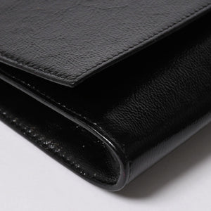 YVES SAINT LAURENT イヴサンローラン クラッチバッグ ハンドバッグ セカンドバッグ ブラック シルバー金具 美品 中古 4a006922