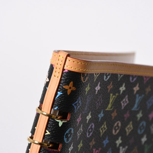 新品同様 LOUIS VUITTON ルイヴィトン ヴァンドレディ ノートブック R20897 村上隆 モノグラムマルチカラー ノワール ゴールド金具 中古 4a007170