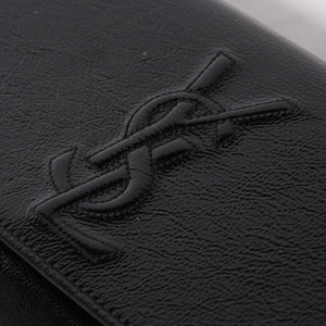 YVES SAINT LAURENT イヴサンローラン クラッチバッグ ハンドバッグ セカンドバッグ ブラック シルバー金具 美品 中古 4a006922